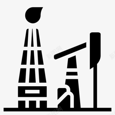 石油开采技术破坏固体图标图标
