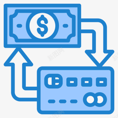 金融蓝色放大镜货币兑换金融170蓝色图标图标
