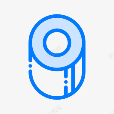 52号卫生间蓝色卫生纸图标图标