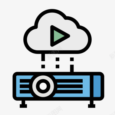 投影仪背景投影仪小工具40线性颜色图标图标