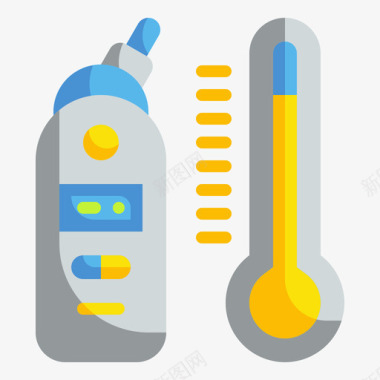 温度计温度计医疗技术2扁平图标图标