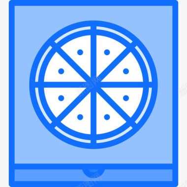 披萨盒快餐77蓝色图标图标