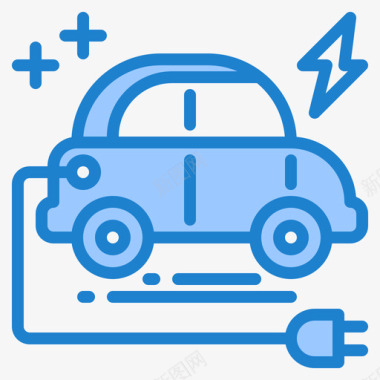 电动汽车智能技术17蓝色图标图标