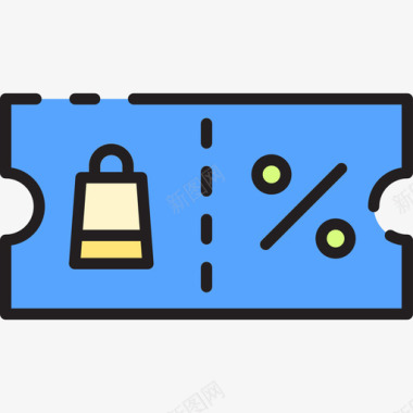 年底优惠优惠券网络星期一55线性颜色图标图标