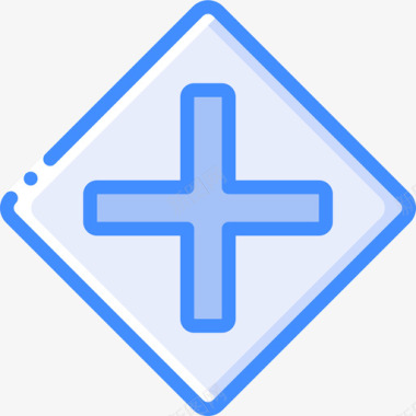 十字路口美国路标蓝色图标图标