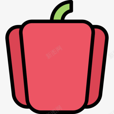 胡椒水果和蔬菜41彩色图标图标