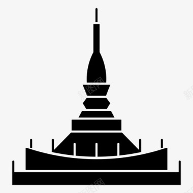 帕那琅东盟大厦佛寺图标图标