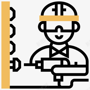 修理工建筑工人4黄影图标图标