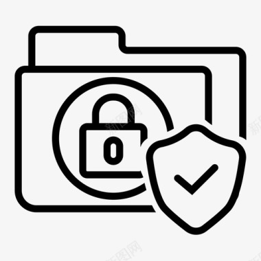 数据安全文件夹一般数据保护条例图标图标