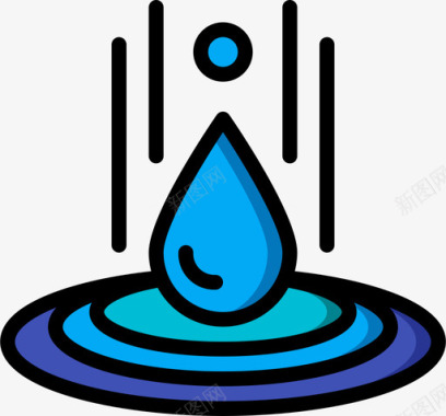 水滴美容1线性颜色图标图标