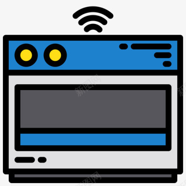 烤箱矢量烤箱智能生活2线性颜色图标图标
