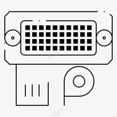 科技数据视频适配器连接数据图标图标