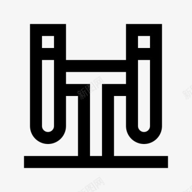 试管物理和化学线性图标图标