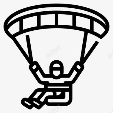 滑翔伞极限运动6直线型图标图标