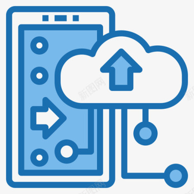 云存储移动接口9蓝色图标图标