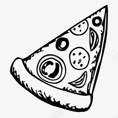 披萨片快餐食物图标图标