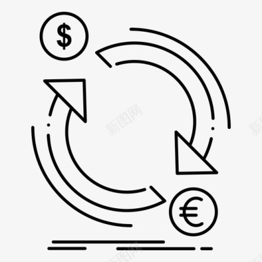 金融理财产品交换转换货币图标图标