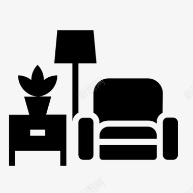 客厅套椅子家庭图标图标