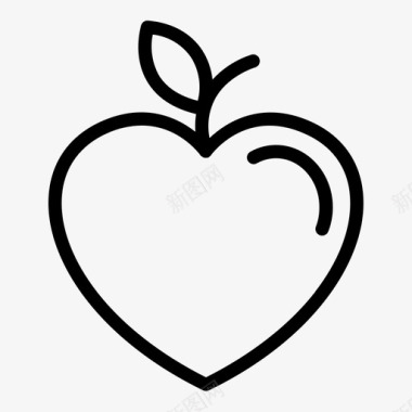 爱的果实苹果心图标图标
