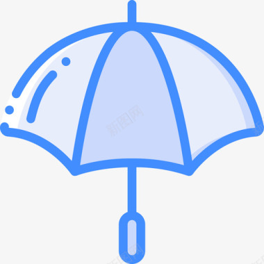雨伞高尔夫蓝色图标图标