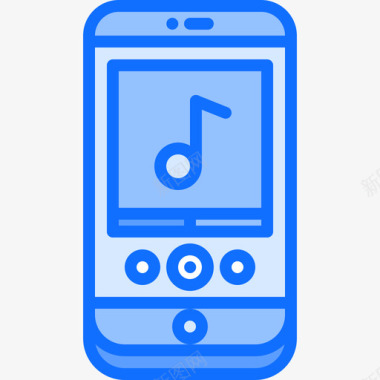 音乐播放器电话35蓝色图标图标