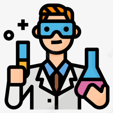 化学家化学家职业16原色图标图标