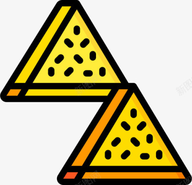 克鲁普克东方食品二线性颜色图标图标