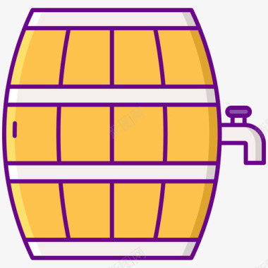 桶酿酒厂2线性颜色图标图标
