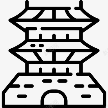 韩国韩国庆冈宫4号直线形图标图标