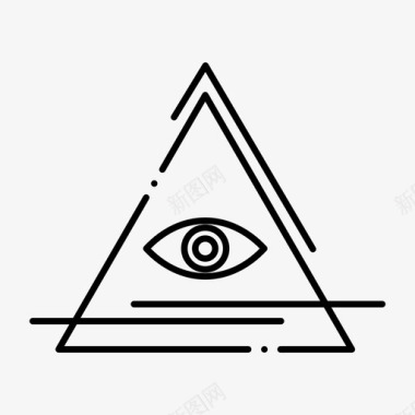 眼睛光照灯金字塔图标图标