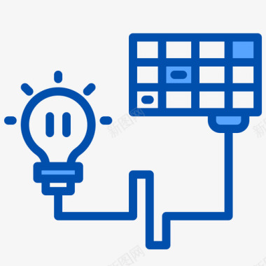 生活物品太阳能电池智能生活3蓝色图标图标