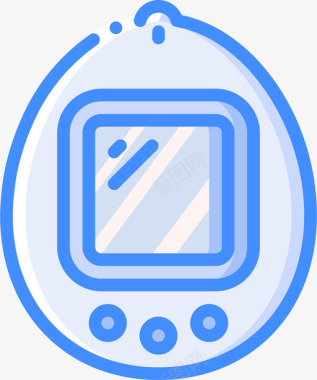 Tamagotchi流行文化蓝色图标图标