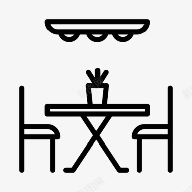 餐桌家庭71直线型图标图标