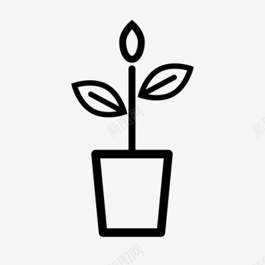 盆栽生活植物水桶植物图标图标
