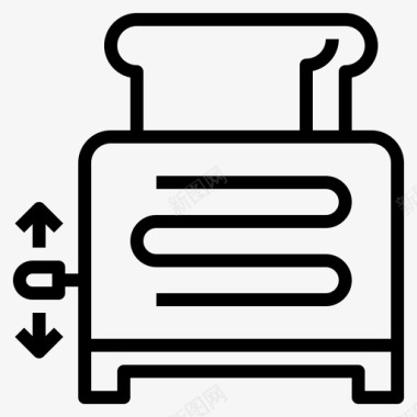三角面包烤面包机91号厨房线性图标图标