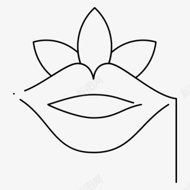 嘴唇花植物图标图标