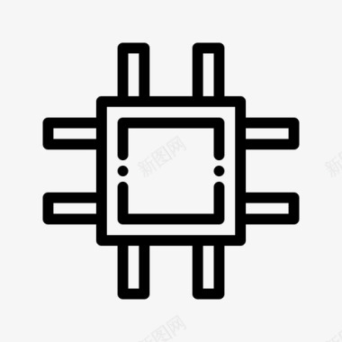 处理器硬件图标硬件计算机47线性图标图标