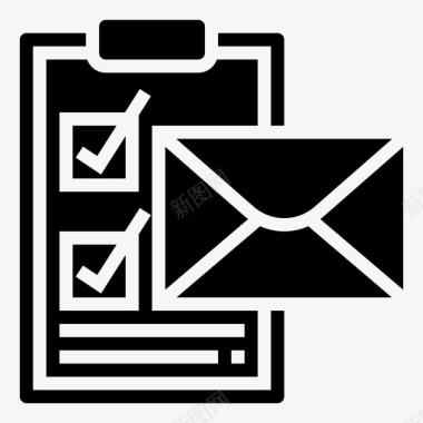 邮件后检查邮件确认信件图标图标