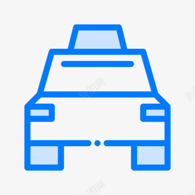 出租车19号车蓝色图标图标