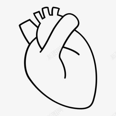 心脏人体器官简单轮廓图标图标