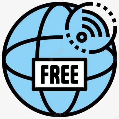 新年数字免费免费Wifi数字游牧民5线性颜色图标图标