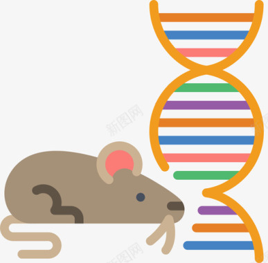 工程标示牌小鼠遗传学和生物工程8扁平图标图标