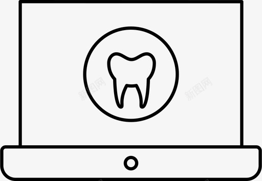 刷牙齿笔记本电脑牙科医疗图标图标