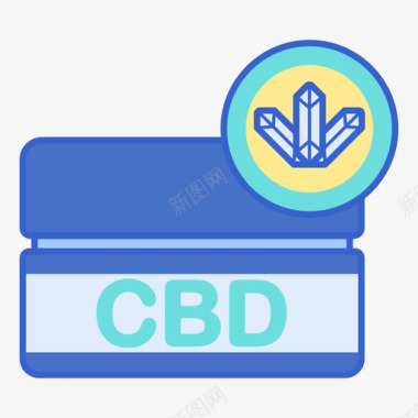 油皂Cbd晶体Cbd油2线性颜色图标图标