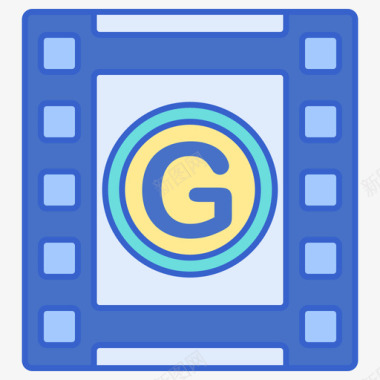 G电影院1线性颜色图标图标