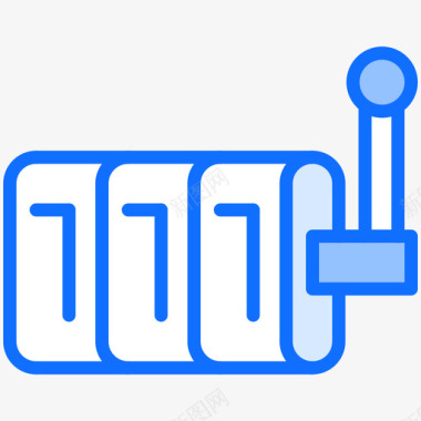 红色老虎机老虎机赌场68蓝色图标图标