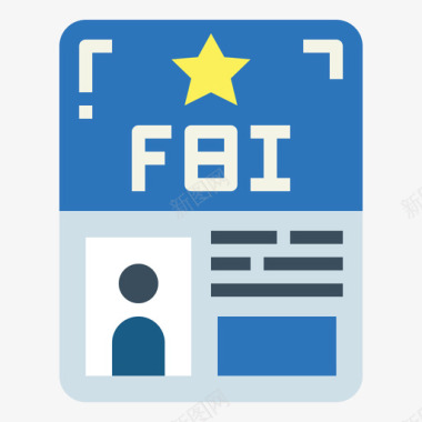 FBI证件徽章fbi2扁平图标图标