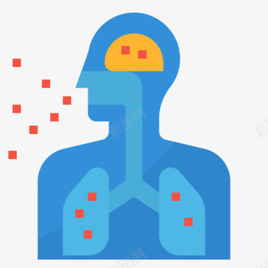 城市环境污染呼吸空气污染2平坦图标图标