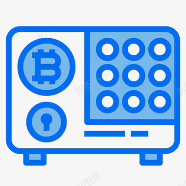 3片盒安全盒比特币151蓝色图标图标