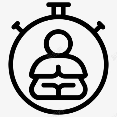 冥想时间佛陀和平象征图标图标